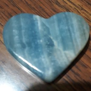 Natural Blue Onyx Crystal Heart Gemstone